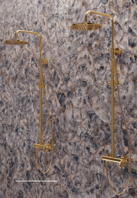 Douche haut de gamme SuissePergo carrelage VersaceCeramice signé Versace